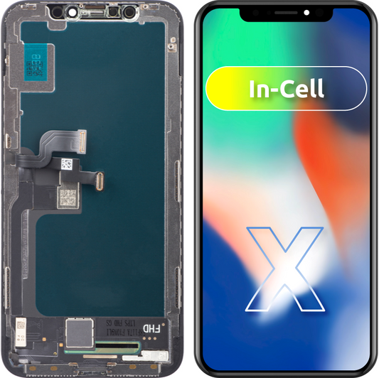 ZY Сензорен дисплей за Apple iPhone X, с рамка, версия с вграден LCD дисплей, черен