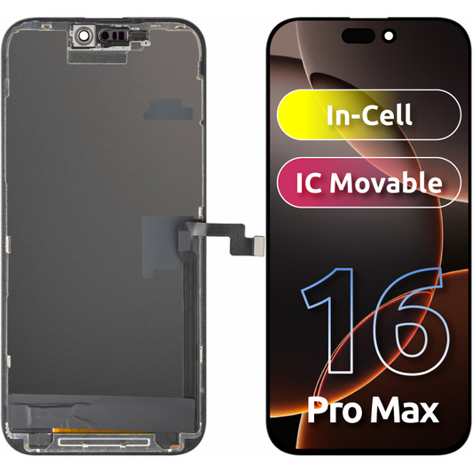Дисплей с тъчскрийн ZY за Apple iPhone 16 Pro Max, с рамка, LCD версия In-Cell IC Movable, черен