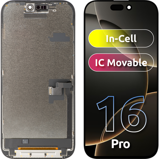 Дисплей с тъчскрийн ZY за Apple iPhone 16 Pro, с рамка, LCD версия In-Cell IC Movable, черен