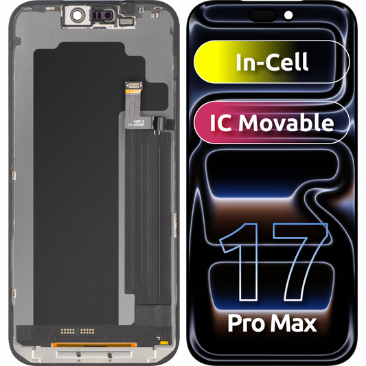 Дисплей със сензорен екран ZY за Apple iPhone 17 Pro Max, с рамка, LCD версия In-Cell IC Movable, черен