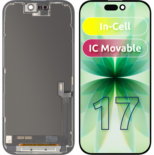 Дисплей с тъчскрийн ZY за Apple iPhone 17, с рамка, LCD версия In-Cell IC Movable, черен