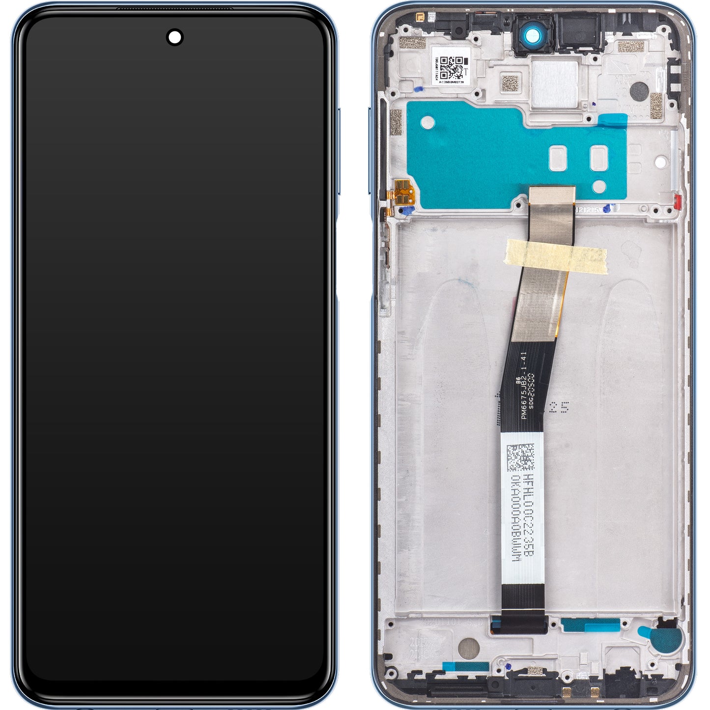 Xiaomi Redmi Note 9S / Note 9 Pro Тъчскрийн дисплей с рамка, сив (Interstellar Gray), сервизен пакет 560004J6A100