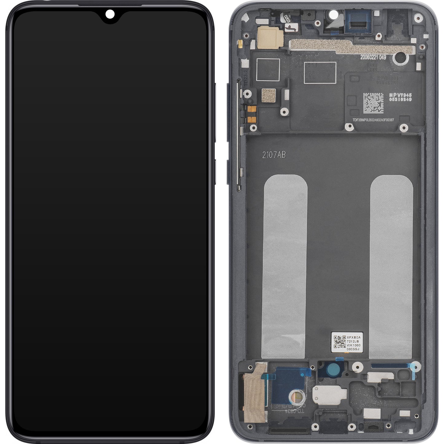 Дисплей с тъчскрийн Xiaomi Mi 9 Lite, с рамка, сив, Service Pack 560610118033