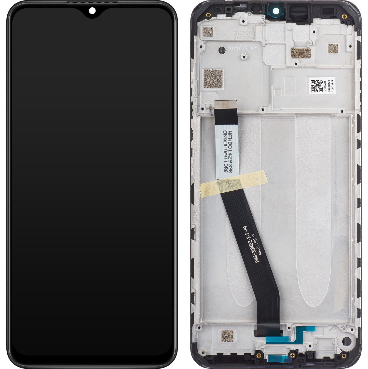 Дисплей с тъчскрийн Xiaomi Redmi 9, с рамка, черен, Service Pack 5600050J1900