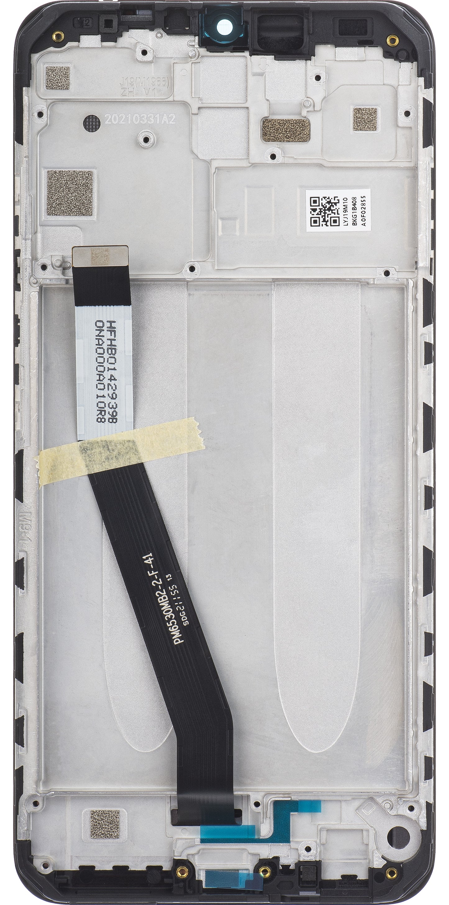 Дисплей с тъчскрийн Xiaomi Redmi 9, с рамка, черен, Service Pack 5600050J1900