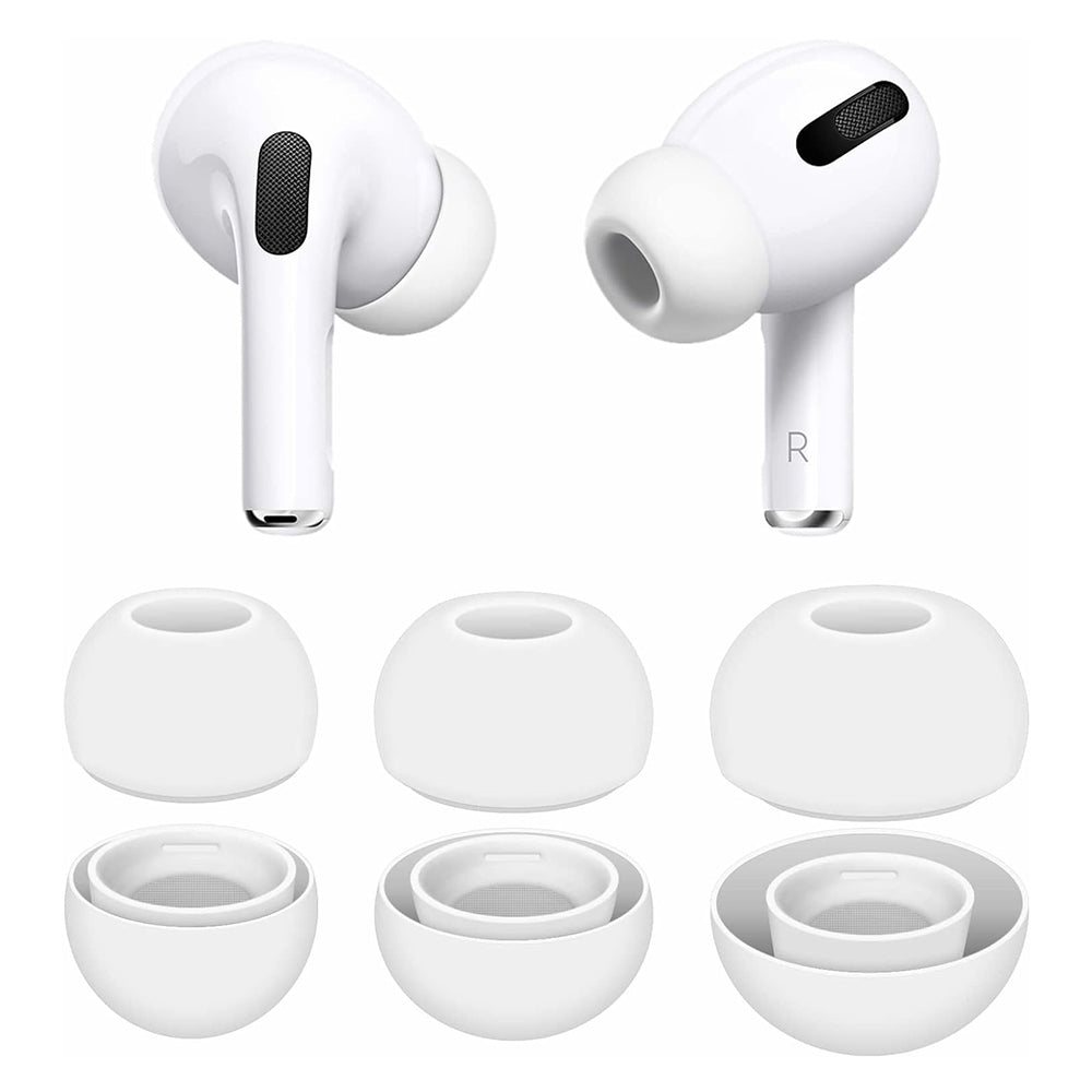 Тапи Techsuit ET1 за Apple AirPods Pro Series, Комплект 3 броя, Бели