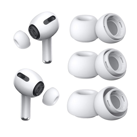 Тапи Techsuit ET1 за Apple AirPods Pro Series, Комплект 3 броя, Бели