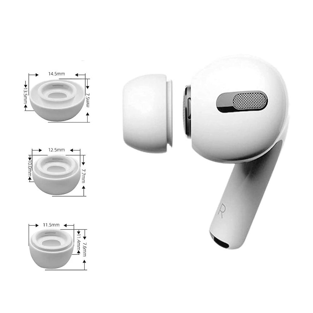 Тапи Techsuit ET1 за Apple AirPods Pro Series, Комплект 3 броя, Бели