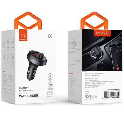 FM Bluetooth модулятор McDodo, 2 x USB-A