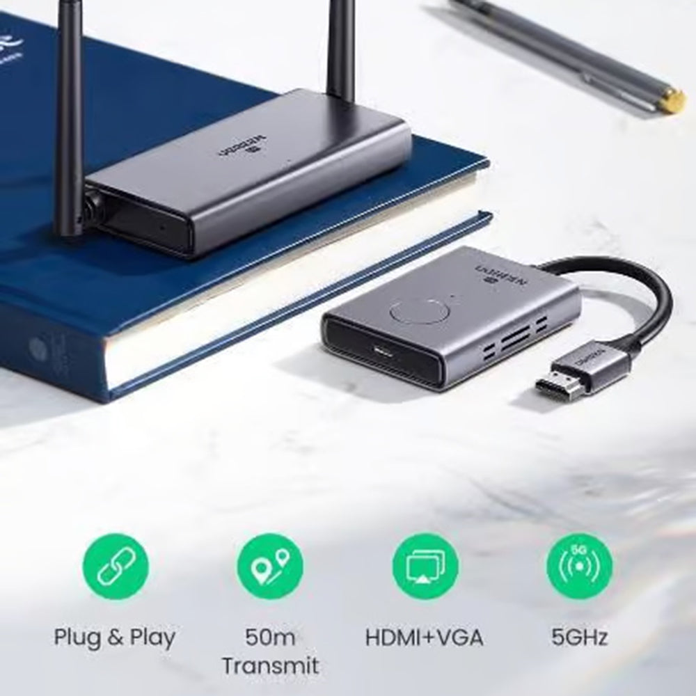 Безжичен HDMI екстендер UGREEN CM506, 1080P, Сив