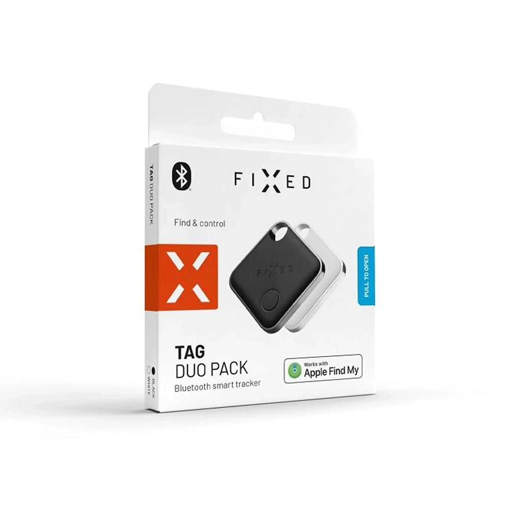 Fixed SmartTag Duo за iOS, Комплект 2 Броя, Бял / Черен