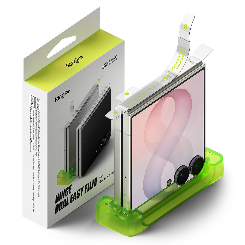 Протекторна фолио за панта Ringke Dual Easy за Samsung Galaxy Z Flip8 F776, пластмаса, комплект от 2 броя