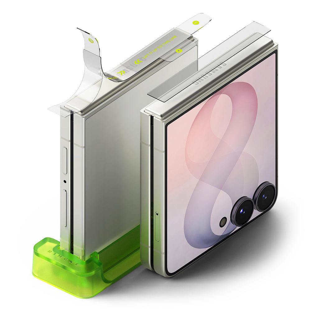 Протекторна фолио за панта Ringke Dual Easy за Samsung Galaxy Z Flip8 F776, пластмаса, комплект от 2 броя