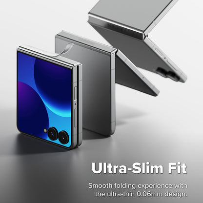 Протекторна фолио за панта Ringke Dual Easy за Samsung Galaxy Z Flip8 F776, пластмаса, комплект от 2 броя