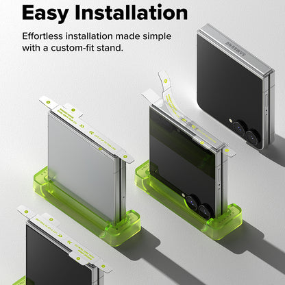 Протекторна фолио за панта Ringke Dual Easy за Samsung Galaxy Z Flip8 F776, пластмаса, комплект от 2 броя