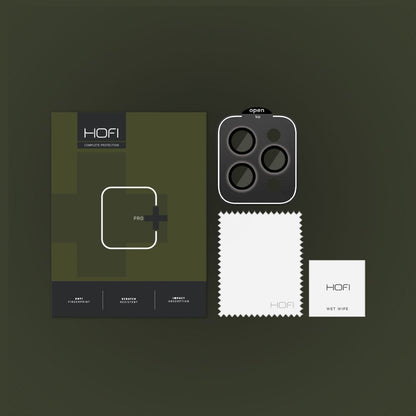 Протектор за задна камера HOFI CamRing PRO+ за Apple iPhone 15 Pro Max / 15 Pro, закалено стъкло, черен