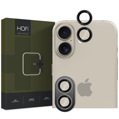 Защитно фолио за задна камера HOFI CamRing PRO+ за Apple iPhone 16 Plus / 16, със стъклена защита, черно 