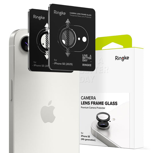 Фолио за защита на задната камера Ringke за Apple iPhone 16e, Закалено стъкло, Комплект 2 броя, Черно
