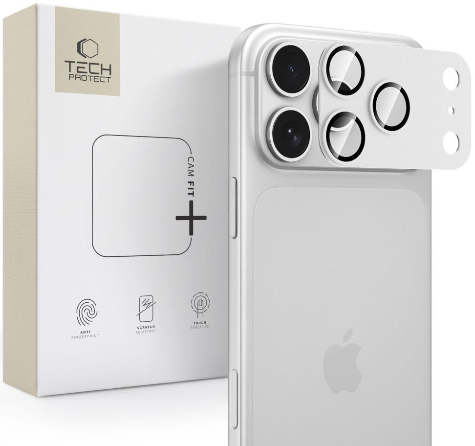 Tech-Protect CamFull Fit+ Rear Camera Protective Film for Apple iPhone 18 Pro, Tempered Glass, Silver