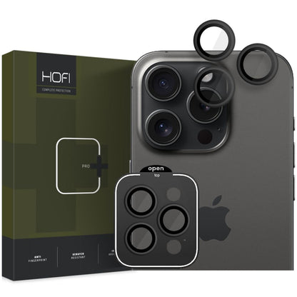 Протектор за задна камера HOFI CamRing PRO+ за Apple iPhone 15 Pro Max / 15 Pro, закалено стъкло, черен