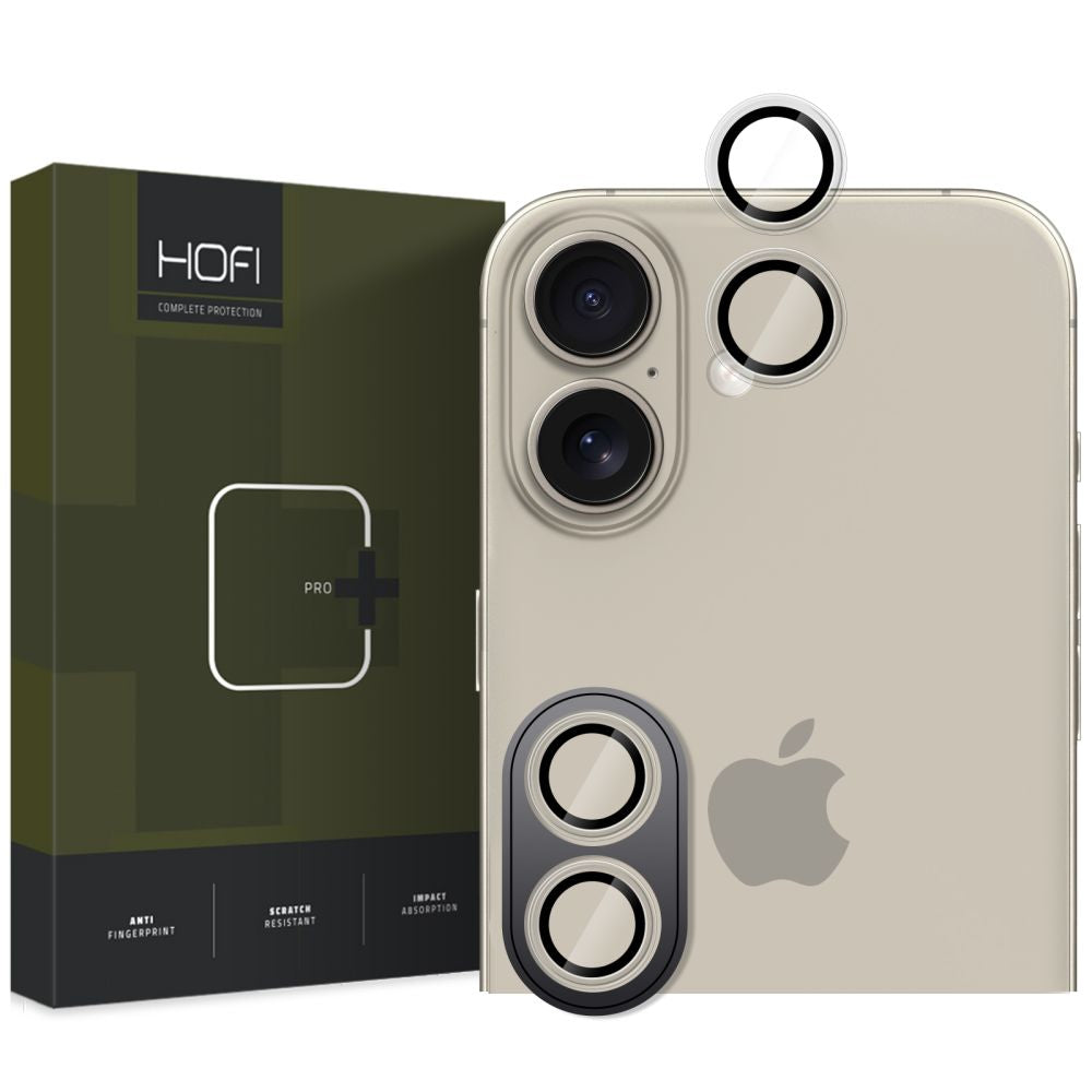 Защитно фолио за заден панел на камерата HOFI CamRing PRO+ за Apple iPhone 16 Plus / 16, със стъклена защита, прозрачно