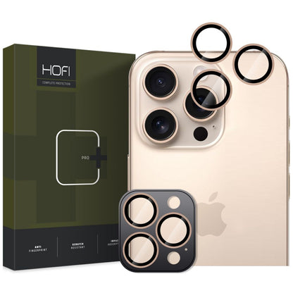 Защитно фолио за задна камера HOFI CamRing PRO+ за Apple iPhone 16 Pro Max / 16 Pro, със стъклена защита, златисто 