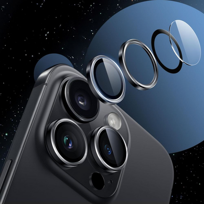 Защитно фолио за задна камера Tech-Protect CamRing Fit+ за Apple iPhone 17, закалено стъкло, прозрачно