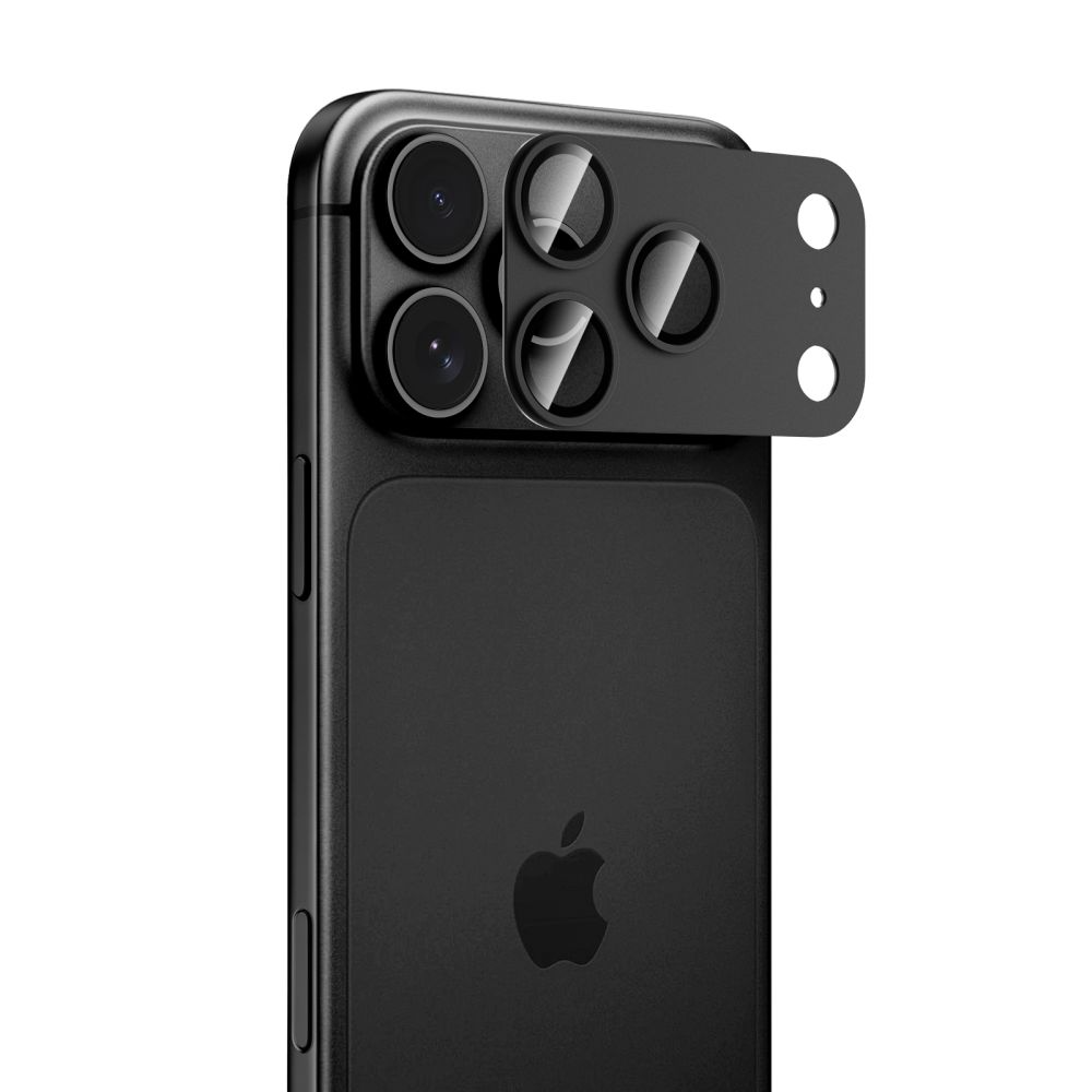 Протектор за задна камера Tech-Protect CamFull Fit+ за Apple iPhone 18 Pro Max, закалено стъкло, черен