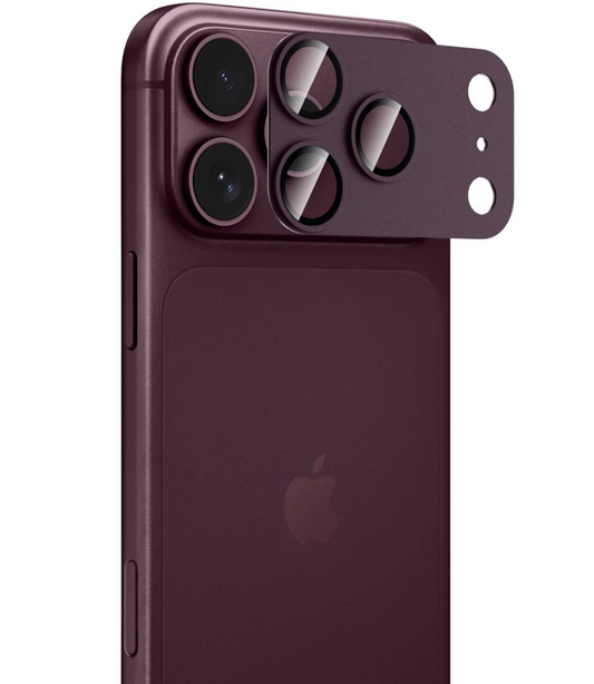 Tech-Protect CamFull Fit+ Rear Camera Protective Film for Apple iPhone 18 Pro, Tempered Glass, Burgundy