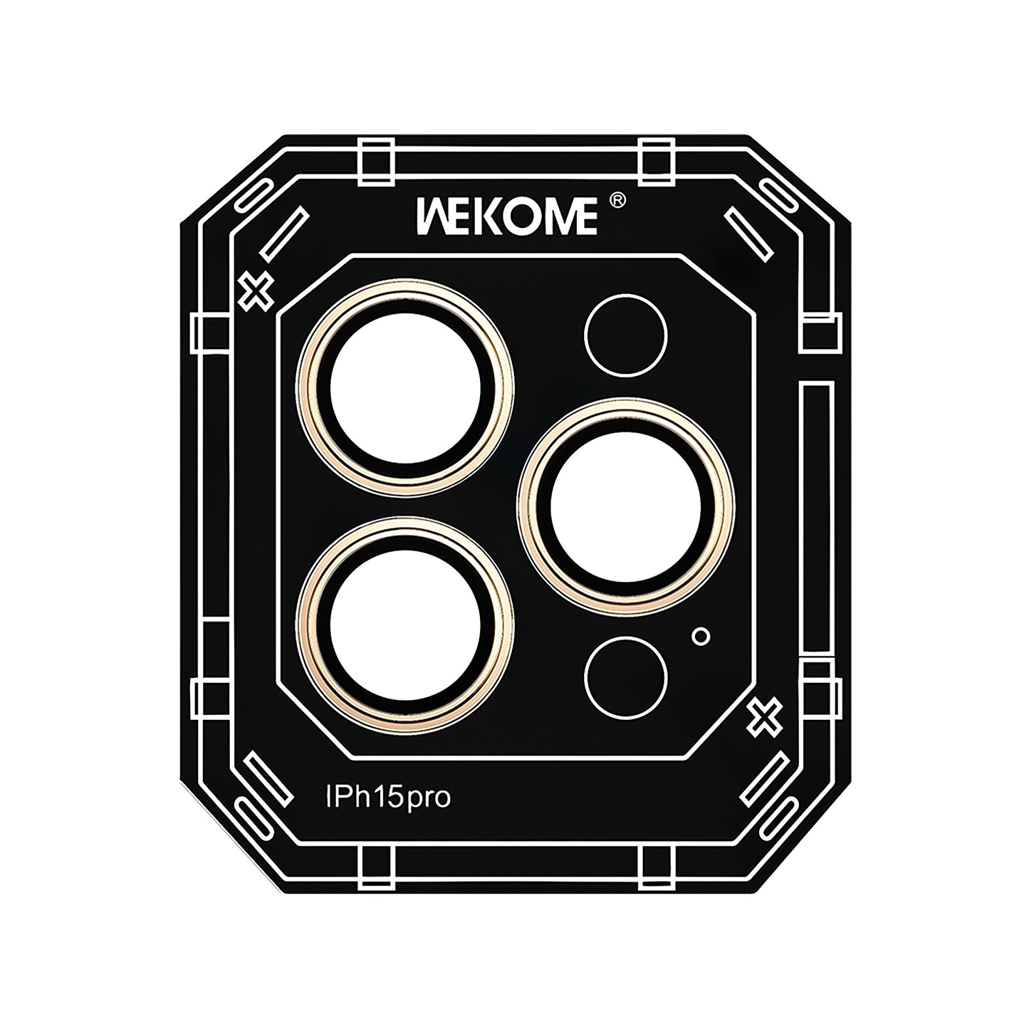 Защитно фолио за камерата Заден капак Wekome WTPC-008 за Apple iPhone 15 Pro, със стъклена защита, златист 