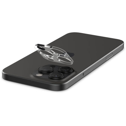 Spigen Optik Защитно фолио за задна камера за Apple iPhone 15 Pro Max / 15 Pro, защитено от стъкло, пълно залепване, комплект 2 броя, прозрачно