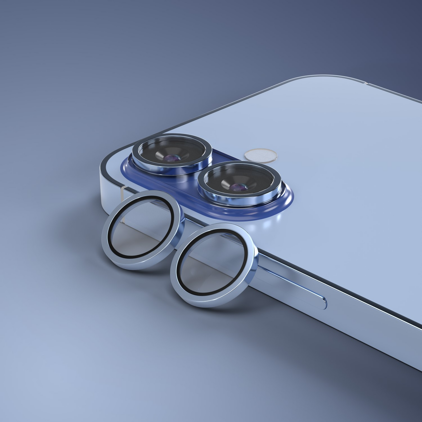 Протектор за задна камера Etteri за Apple iPhone 17, закалено стъкло, синьо