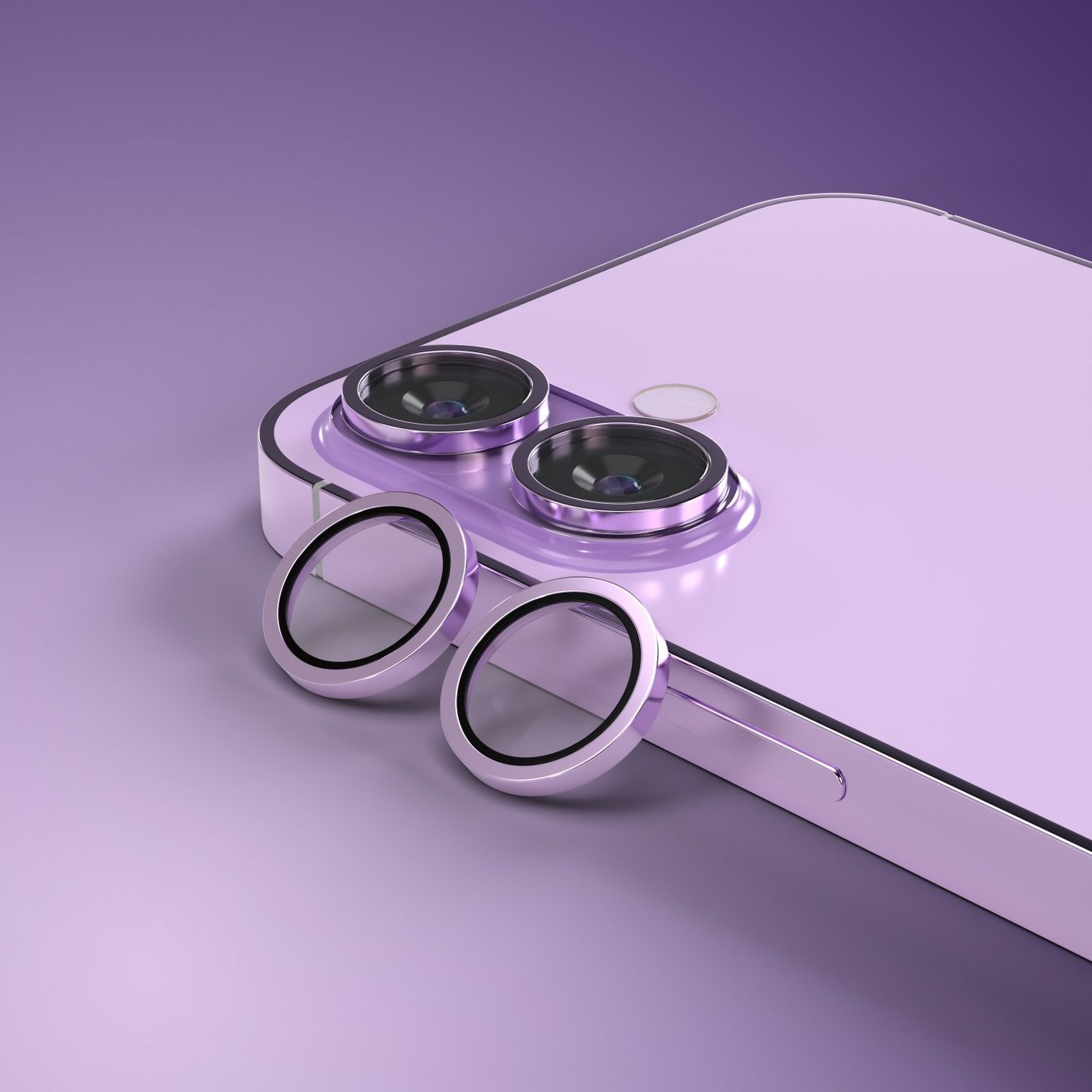 Протектор за задна камера Etteri за Apple iPhone 17, закалено стъкло, лилав