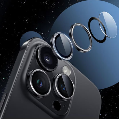 Защитно фолио за задна камера Tech-Protect CamRing Fit+ за Apple iPhone 17, Закалено стъкло, Черно