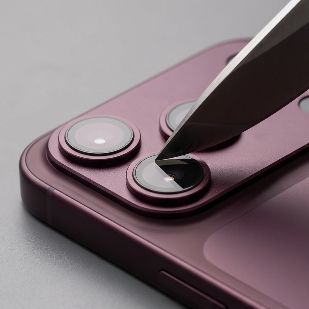 Tech-Protect CamFull Fit+ Rear Camera Protective Film for Apple iPhone 18 Pro Max, Tempered Glass, Burgundy