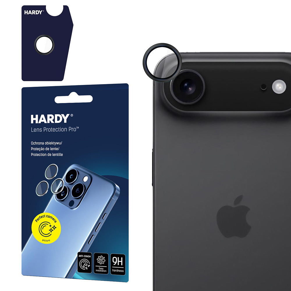 Защитно фолио за задна камера 3MK Hardy Protection Pro за Apple iPhone 17 Air, закалено стъкло, черно