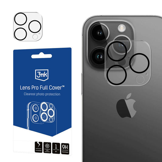 Протектор за задна камера 3MK Pro Full Cover за Apple iPhone 13 Pro, закалено стъкло, прозрачен