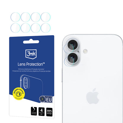 Защитно фолио за задна камера 3MK Protection за Apple iPhone 17, Закалено стъкло, Комплект 4 броя, Прозрачно