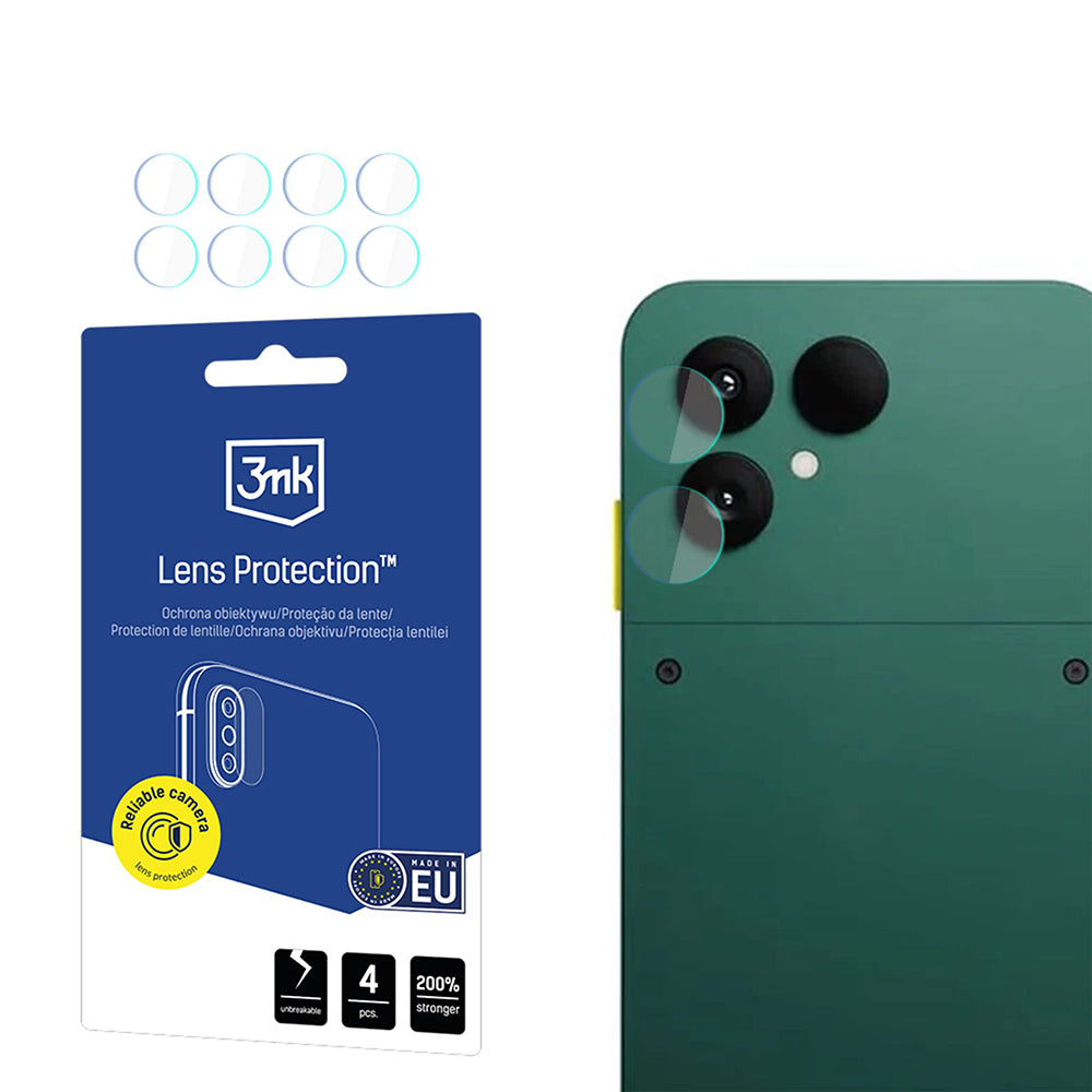 Протектор за задна камера 3MK Protection за Fairphone 6, закалено стъкло, комплект от 4 броя, прозрачен