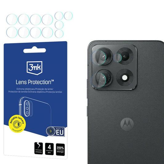 Протектор за задна камера 3MK Protection за Motorola Edge 70 Max, закалено стъкло, комплект от 4 броя, прозрачен