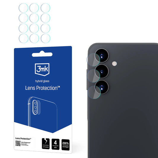 Протектор за задна камера 3MK Protection за Samsung Galaxy A16 5G A166 / A16 4G A165, гъвкаво стъкло, комплект от 4 броя, прозрачен