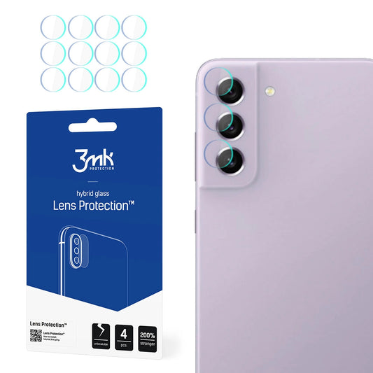 Протектор за задна камера 3MK Protection за Samsung Galaxy S21 FE 5G G990, гъвкаво стъкло, комплект от 4 броя, прозрачен