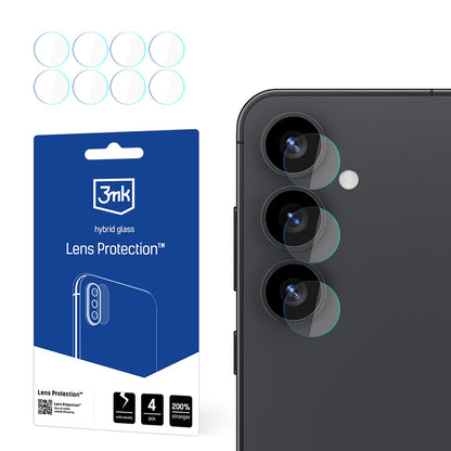 Протектор за задна камера 3MK Protection за Samsung Galaxy S25 S931, гъвкаво стъкло, комплект от 4 броя, прозрачен