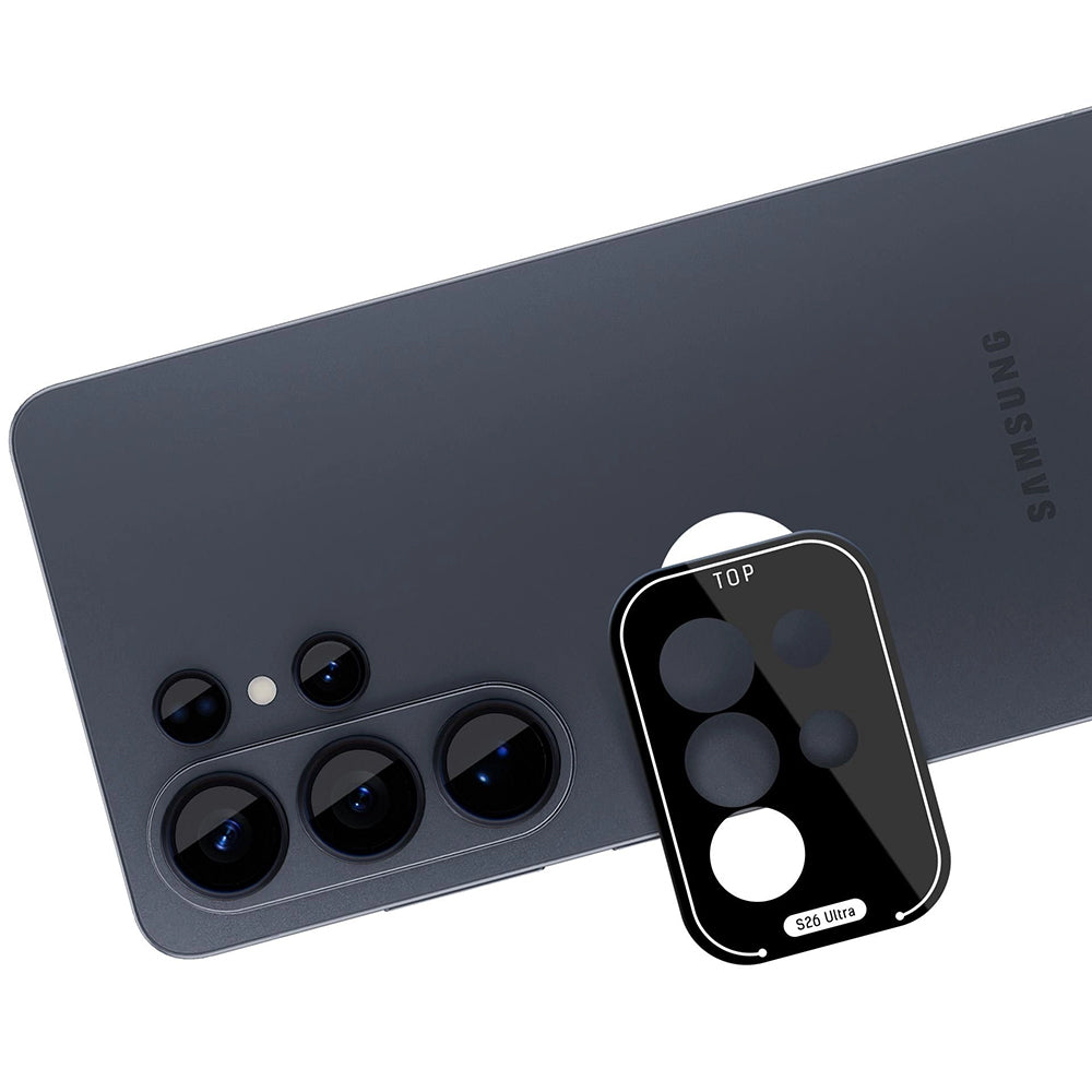 Фолио за защита на задната камера 3MK Protection за Samsung Galaxy S26 Ultra S948, Закалено стъкло, Черно