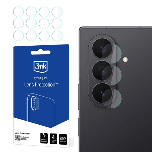 Протектор за задна камера 3MK Protection за Samsung Galaxy Z Fold7 F966, гъвкаво стъкло, комплект от 4 броя, прозрачен