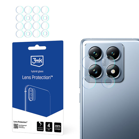 Протектор за задна камера 3MK Protection за Xiaomi 14T Pro / 14T, гъвкаво стъкло, комплект от 4 броя, прозрачен