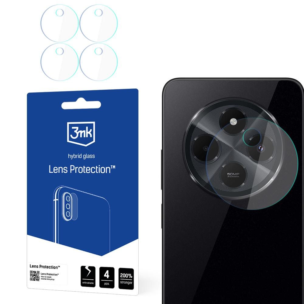 Протектор за задна камера 3MK Protection за Xiaomi Poco C75 / Redmi 14C, гъвкаво стъкло, комплект от 4 броя, прозрачен