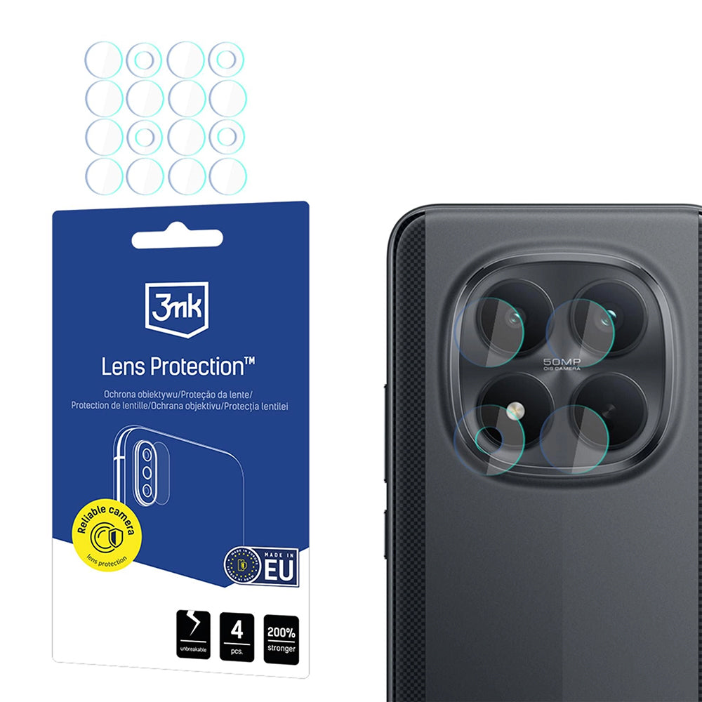 Протектор за задна камера 3MK Protection за Xiaomi Poco M8 Pro, закалено стъкло, комплект от 4 броя, прозрачен