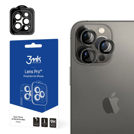 Протектор за задна камера 3MK Protection Pro за Apple iPhone 14 Pro Max / 14 Pro, закалено стъкло, сив