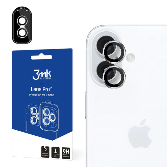 Протектор за задна камера 3MK Protection Pro за Apple iPhone 16 Plus / 16, закалено стъкло, сребрист